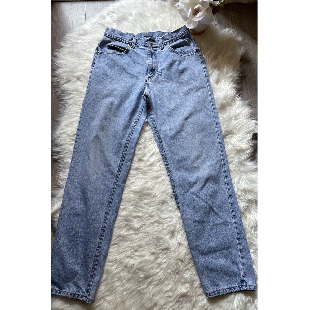 Vintage Lee Jeans Light Wash Denim Regular Fit Straight Leg Blue Jeans Men 33x32